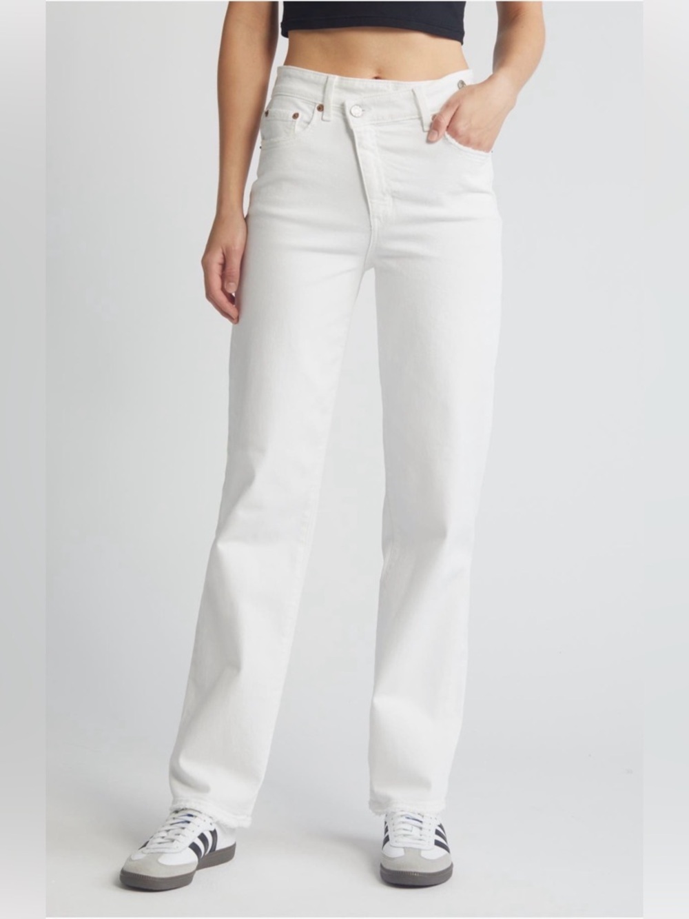 NWT DAZE Women’s Straight-Leg Marshmallow White Sundaze Crissover Jeans Size 26